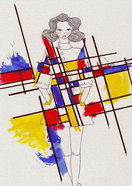 Piet Mondrian Artwork, Mondrian Dress, Mondrian Art, Academic Drawing, Principles Of Art, Piet Mondrian, Cubism, Inspired Dress, Art Movement