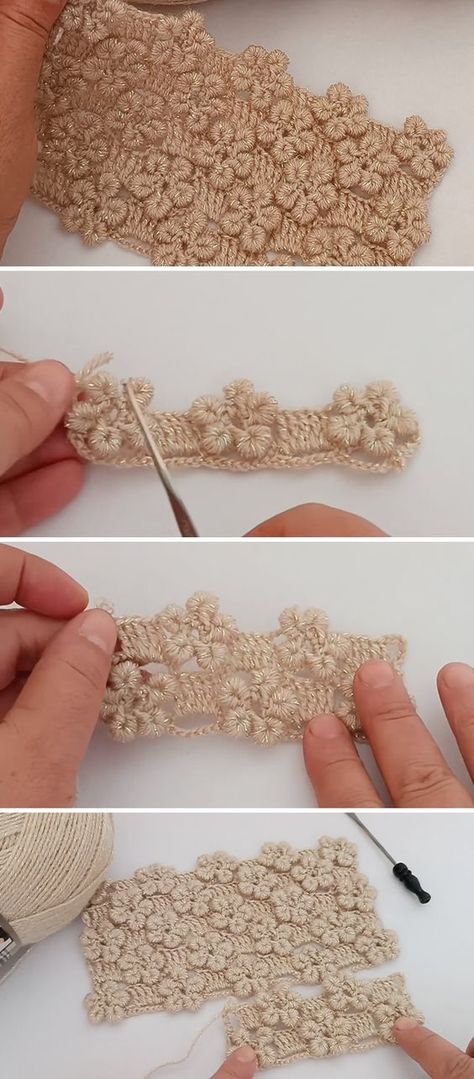 Lovely Crochet 3d Flower Motif Flower Crochet Stitch Pattern, Crochet Knit Pattern, Crochet Lace Tutorial, Flower Crochet Stitches, How To Knit A Flower, Elegant Crochet Patterns, Advanced Crochet Patterns Free, New Crochet Stitches, Crochet Art Ideas