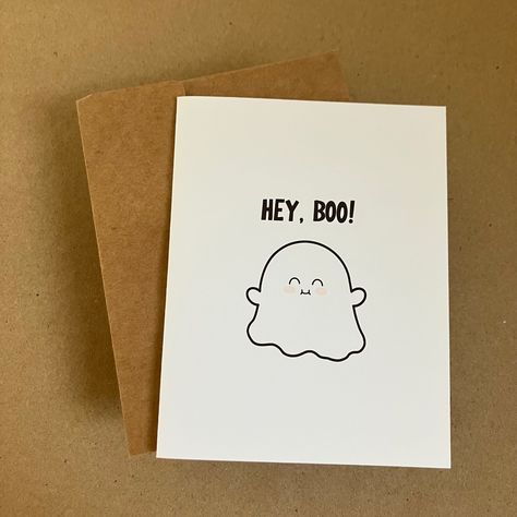 Minimal Cartoon, Just Because Cards, Carte Halloween, Hand Drawn Cards, Winter Crochet, Hey Boo, Secret Boards, Cartoon Pictures, Cute Cartoon Pictures