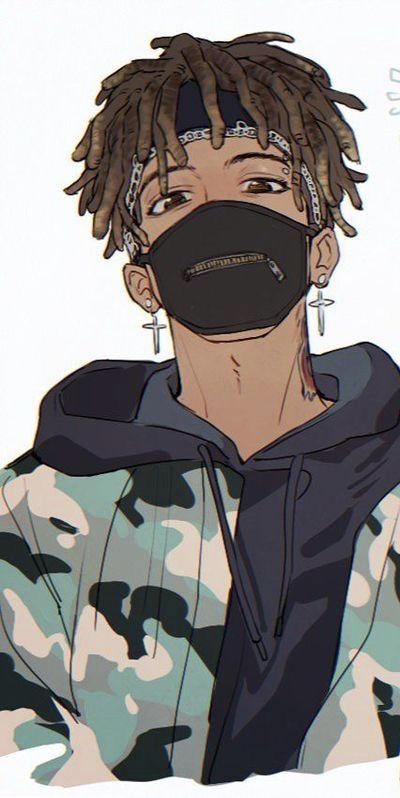 Black Guy Anime Art, Boy With Dreads Drawing, Black Anime Characters Wallpaper, Black Anime Guy Dreads, Guy Character Art, Dreads Anime, Black Guy Oc, Latino Character Design, Black Guy Art