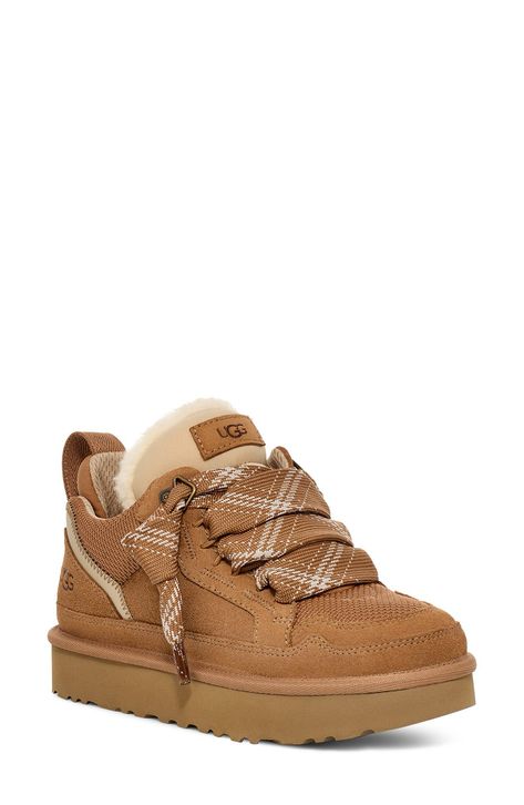 UGG® Lowmel Sneaker available at #Nordstrom Cute Chunky Shoes, Lowmel Sneaker, Uggs Sneakers, Ugg Lowmel, Uggs Shoes, Ugg Boots Outfit, Ugg Sneakers, Chestnut Uggs, Uggs Outfit