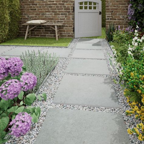 Front Garden Ideas Driveway, Garden Ideas Driveway, Outdoor Tile, Walkway Landscaping, Pathway Landscaping, Garden Tiles, Back Garden Design, Outdoor Gardens Design, Outdoor Tiles