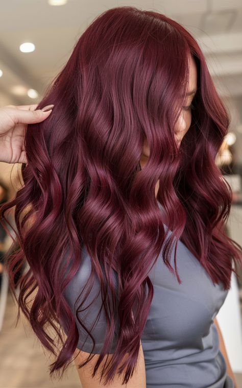 Top 20 Wine Red Hair Color Ideas 2025: Bold, Dark, and Fun Styles for Every Look Dark Wine Hair Color, Hair Color Ideas With Red, Dark Wine Hair, Dyed Hair For Brunettes, Red Wine Hair, Wine Red Hair Color, Hair For Brunettes, Dark Hair Color Ideas, Curly Hair Color Ideas