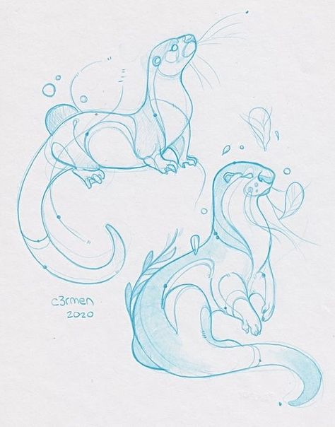 Otter Illustration, Otter Art, Tier Tattoo, Sketch Inspiration, Art Tattoos, Animal Sketches, Arte Animal, Sketchbook Art Inspiration, Art Inspiration Drawing