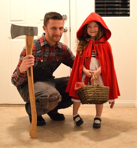 Family Red Riding Hood Costumes, Little Red Riding Hood Adult Costume, Red Riding Hood Cape Diy, Little Red Riding Hood Costume, Little Red Riding Hood Costume Bodysuit, Big Bad Wold And Little Red Riding Hood Costume, Diy Costumes For Boys, Hunter Costume, Old Lady Costume