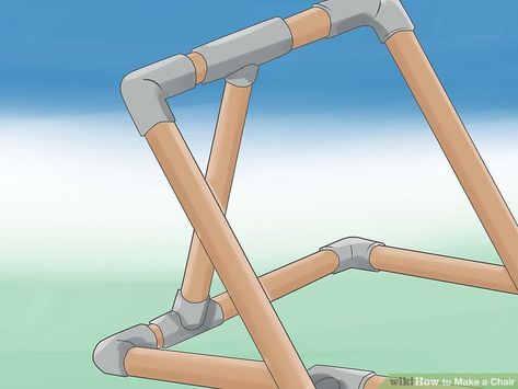 4 Ways to Make a Chair - wikiHow Cerabal Palsy, Beach Chairs Diy, Pvc Chair, Ng Tube, Decking Screws, Suzuki Carry, Folding Beach Chair, Portable Chair, Beach Diy