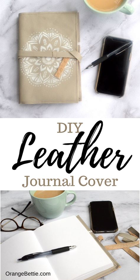 DIY Leather Journal Cover –Easy Sewing Tutorial Diy Leather Journal Cover, Diy Leather Journal, Faux Leather Journal, Small Sketchbook, Leather Book Covers, Diy Leather Projects, Leather Notebook Cover, Leather Journal Cover, Planner Covers