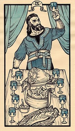 Tarot Fyodor Pavlov Tarot, Fyodor Pavlov, Tarot Ideas, Nine Of Cups, Tarot Suits, Tarot Moon, Tarot Design, Learning Tarot Cards, Online Tarot