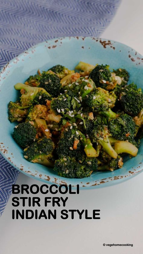 Easy Apple Salad, Brócoli Recipes, Broccoli Curry, Broccolini Recipe, Broccoli Side Dish, Broccoli Dishes, Indian Side Dishes, Fried Broccoli, Quick Healthy Snacks