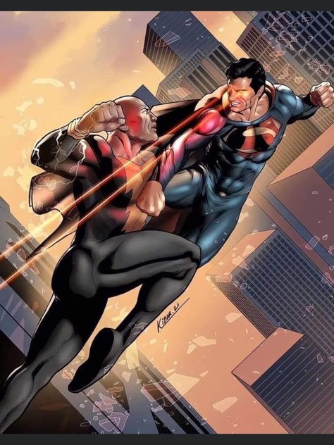 Black Adam Vs Superman, Black Adam Comics, Superman Pictures, Superman Wallpaper, Black Adam, Superman Man Of Steel, Superman Art, Dc Comics Heroes, Adventures Of Superman