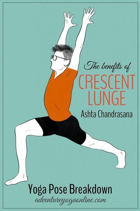 Crescent Lunge Yoga Pose, Crescent Lunge Yoga, Lunges Benefits, Pose Tutorial, Asana Yoga Poses, Crescent Lunge, Oblique Workout, Yoga Online, Psoas Muscle