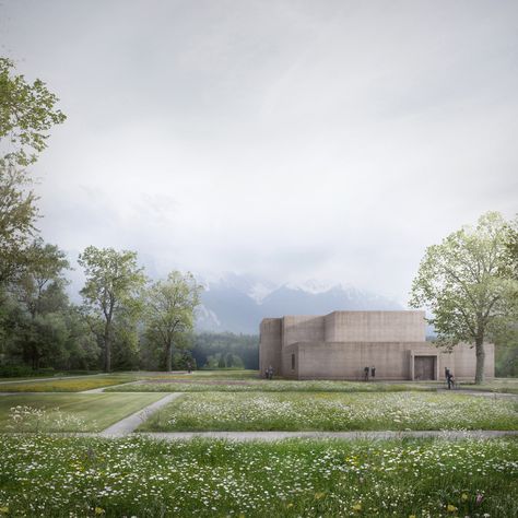 TEd'A arquitectes + Maccari-Carrera architects > Crematorium in Thun | HIC Arquitectura Grass Photoshop, Landscape Architecture Diagram, 3d Monster, Monster Ideas, 3d Printing Architecture, Photoshop Rendering, Architecture Background, Architecture Images, Architecture Graphics