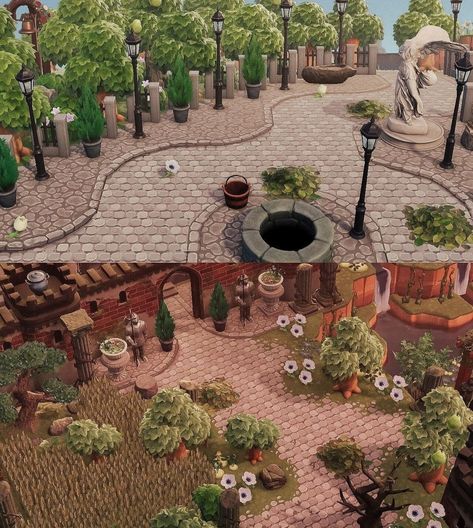 Curved Cobblestone Path, Animal Crossing Walking Path, Acnh Paths Cobblestone, Animal Crossing Simple Panel Ideas, Natural Paths Animal Crossing, Acnh Cobblestone Path Design, Acnh Culdesac Path, Circular Path Animal Crossing, Animal Crossing Collin Path