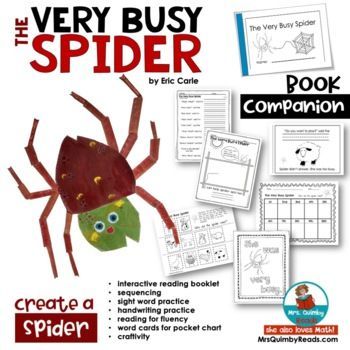 The Very Busy Spider | Book Companion | Interactive Reading Booklet The Very Busy Spider Activities, Busy Spider Activities, Very Busy Spider Activities, Spider Unit Study, Respect Classroom, Charlotte's Web Book, Spider Unit, The Very Busy Spider, Spider Activities