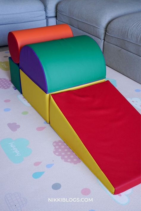 Diy Foam Climbing Blocks, Diy Soft Play Area, Foam Blocks For Kids, Baby Climbing Toys, Foam Climbing Blocks, Climbing Toys For Toddlers, Diy Baby Gym, Blocks For Toddlers, Soft Play Area