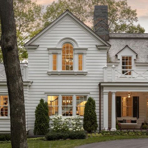 Colonial Cottage Exterior, Dutch Colonial Exterior, Dutch Doors Exterior, Palladian Window, White Colonial, Colonial House Exteriors, Modern Colonial, Colonial Exterior, Lots Of Windows