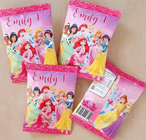 Princess Chip Bags, Disney Princess Chip Bags, Eid Sweets, Princess Theme Party, Chip Bags, Fancy Dress Costumes, Party Items, Princess Party, Bottle Labels