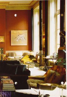 henri samuel Henri Samuel, Grunge Beauty, Paris Chic, Chic Interior, Vintage Interiors, World Of Interiors, Architectural Digest, Wall Color, Beautiful Interiors