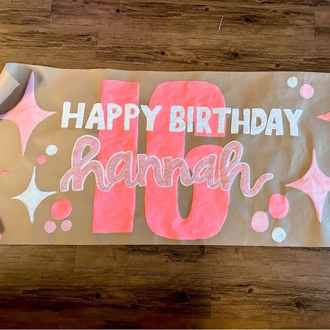 Add To A Bundle To Talk Privately Before Purchase Custom Painted Kraft Paper Banner- For Birthdays Size Measurements Are: 24in X 72in