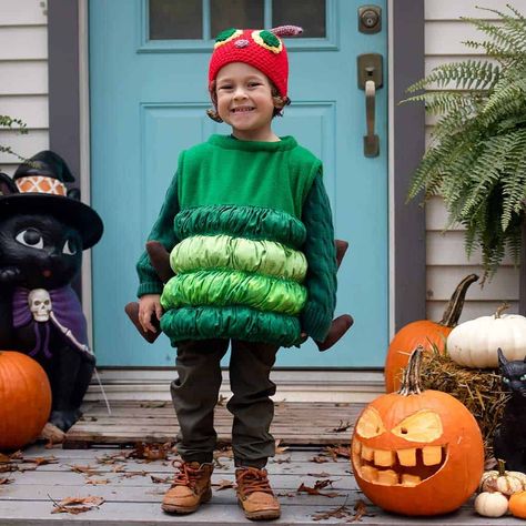 DIY Hungry Caterpillar Costume - Diy Hungry Caterpillar, Hungry Caterpillar Costume, Beanie Baby Costumes, Caterpillar Hats, Caterpillar Costume, Diy Baby Costumes, Halloween Sewing, Beginner Sewing Patterns, Ghost Costume