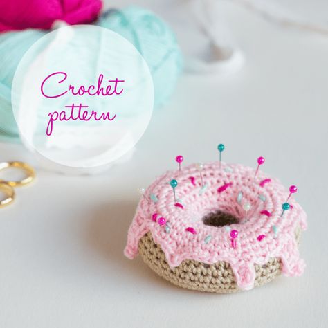 How to Crochet Amigurumi Donut - Free Pattern | Croby Patterns Donut Crochet, Crochet Donut, Crochet Pincushion, Needle Crochet, Donut Pattern, Confection Au Crochet, Crochet Food, Crochet Amigurumi Free Patterns, Crochet Amigurumi Free