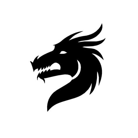 Dragon head | Free SVG vector clip art public domain Dragon Vector, Silhouette Head, Art Vampire, Dragon Logo, Lion Vector, Dragon Icon, Dengeki Daisy, Dragon Silhouette, Head Silhouette