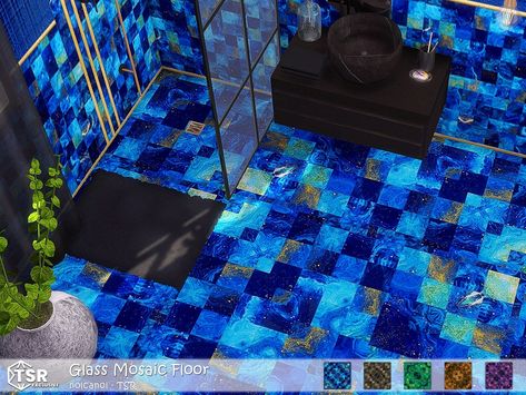 The Sims Resource - Glass Mosaic Floor Floors Sims 4 Cc, Cc Patreon, Mosaic Floor, Game Codes, Glass Floor, Mosaic Flooring, Sims Community, Electronic Art, Sims 4 Cc