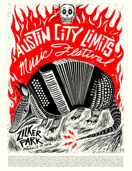 ACL Austin City Limits Music Festival Austin City Limits Festival, Iggy And The Stooges, Music Concert Posters, Screen Print Poster, Music Festival Poster, Austin City Limits, Poster City, Rock Posters, Up North