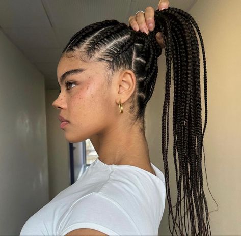 Big Box Braids Hairstyles, Fesyen Rambut, Goddess Braids Hairstyles, Braided Cornrow Hairstyles, Vlasové Trendy, Hair Stylies, Cornrow Hairstyles, Braided Hairstyles For Black Women, Hair Stylist Life