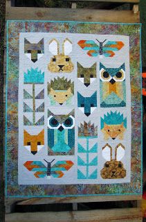 Bejeweledquilts by barb: FANCY FOREST BY ELIZABETH HARTMAN Forest Baby Quilt, Forest Friends Quilt, Elizabeth Hartman Quilts, Fox Quilt, Forest Quilt, Box Of Crayons, Easter Wood Crafts, Elizabeth Hartman, Baby Quilt Patterns