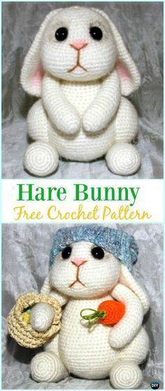 Hare Pattern, Crochet Amigurumi Bunny, Baby Bunny Toy, Crochet Hack, Confection Au Crochet, Amigurumi Bunny, Crochet Rabbit, Crochet Amigurumi Free Patterns, Easter Crochet