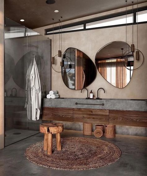 Modern Rustic Homes, Butterfly House, Rustic Interiors, Bathroom Inspiration, 인테리어 디자인, Bathroom Interior Design, Interior Architecture Design, The Floor, Bathroom Interior