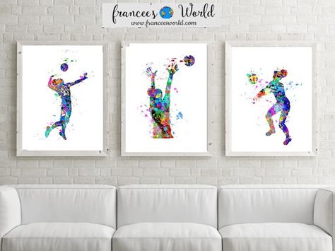 Volleyball Printable, Volleyball Art, Rugby Art, Basketball Wall Art, Rugby Gifts, Soccer Wall Art, Basketball Poster, Soccer Art, Boy Room Art