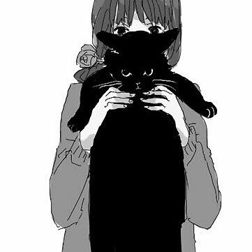 Girl Holding Cat, Gato Anime, Cat Kawaii, Cat Reference, A Black Cat, Arte Obscura, Manga Cute, Anime Cat, Digital Art Girl