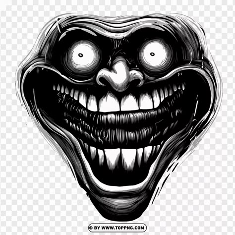 Troll Face No Background, Troll Face Png No Background, Scary Troll Face, Troll Face Png, Brain Gif, Marvel 4k, Evil Smile, Face Outline, Scary Face