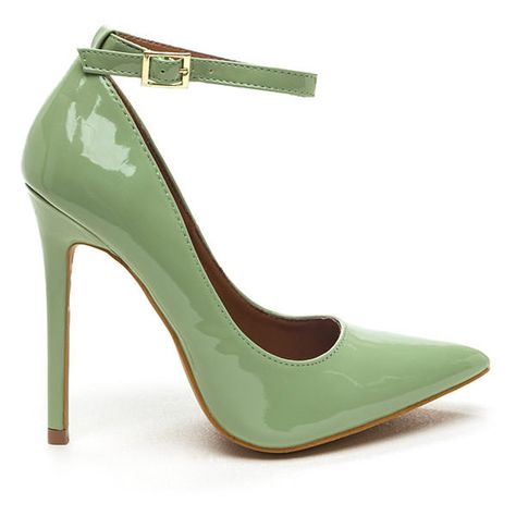 Glam 'N Glossy Faux Patent Heels MINT ($23) ❤ liked on Polyvore featuring shoes, green, pointed toe stilettos, mint green high heel shoes, stiletto high heel shoes, mint green shoes and high heels stilettos Mint High Heels, Mint Green Heels, Green Shoes Heels, Prom 2k24, Mint Heels, Church Shoes, Mint Green Shoes, Mint Shoes, Green High Heels