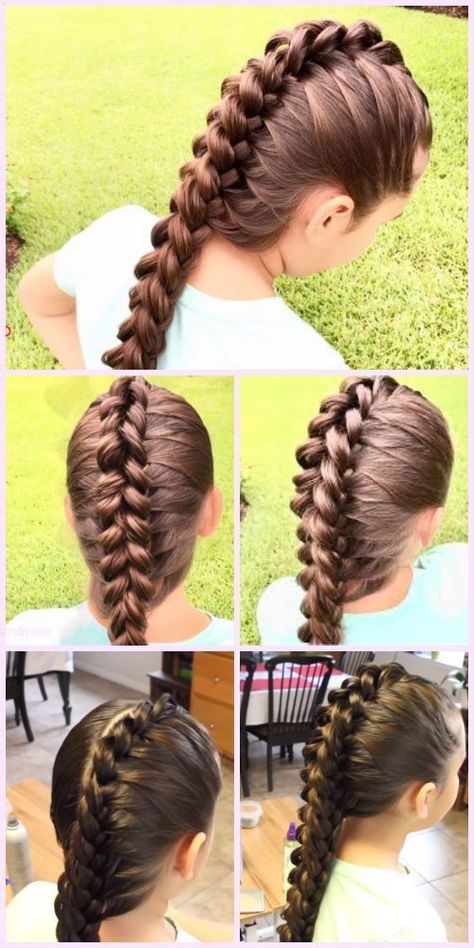 Prom Hair Updo Tutorial, Hair Braid Tutorials, Curling Hairstyles, Hair Braid Diy, Dragon Braid, Hairstyle Diy, Best Braided Hairstyles, Braid Tutorials, Viking Braids