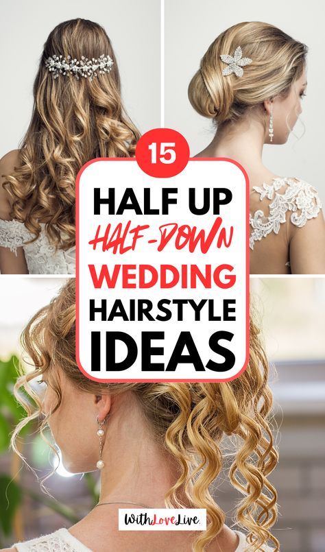 Searching for the perfect bridal hairstyle? Explore our collection of half up half down ideas that suit every bride's style! With options ranging from chic to whimsical, there's something for everyone. 🌼💖 Don’t forget to save this pin for your wedding planning! Hairstyles Wedding Half Up Half Down, Mother Of The Bride Half Up Half Down, Curled Updo Hairstyles, Half Up Half Down Ideas, Half Up Half Down Bridal, Fish Tail Side Braid, Half Up Curls, Bridal Hairstyle Ideas, Half Up Wedding