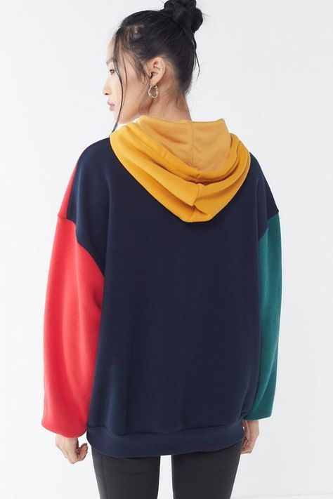 Colorblock Hoodie, Drawing Clothes, Cardigan Sweaters For Women, Oversized Sweatshirt, Colorful Hoodies, Women's Tops, Hoodie Sweatshirt, Clothing Brand, Color Blocking