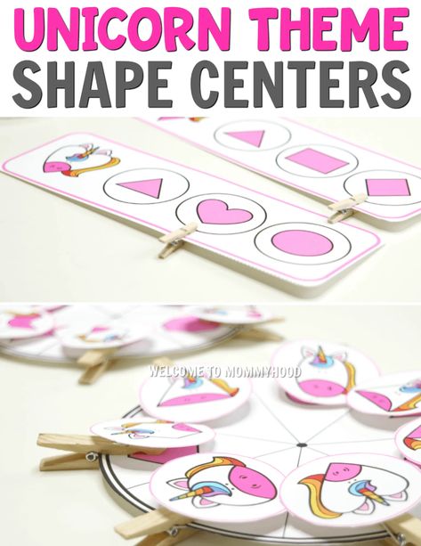 Unicorn shape preschool activities for hands-on learning activities Unicorn Learning Activities, Preschool Unicorn Activities, Unicorn Preschool Activities, Unicorn Activities Preschool, Shape Preschool Activities, Unicorn Activities, Shape Activities Preschool, Unicorn Hat, Unicorn Printables