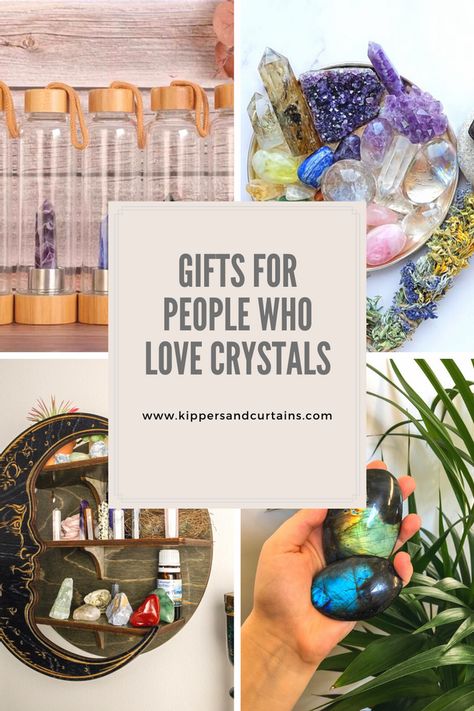 A gift idea guide for people who love crystals Crystal Lover Gifts, Diy Mystical Gifts, Gifts For Spiritual Friends, Crystals Gift Ideas, Crystal Gift Box Ideas, Diy Spiritual Gifts, Crystal Gifts Ideas, Gifts For Spiritual People, Gifts For Crystal Lovers