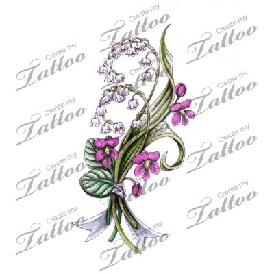 Violets Tattoo, Violets Bouquet, Emily Tattoo, Daughters Tattoo, Mama Tattoos, Aster Tattoo, Moms Tattoo, Lily Of The Valley Tattoo, Gladiolus Tattoo