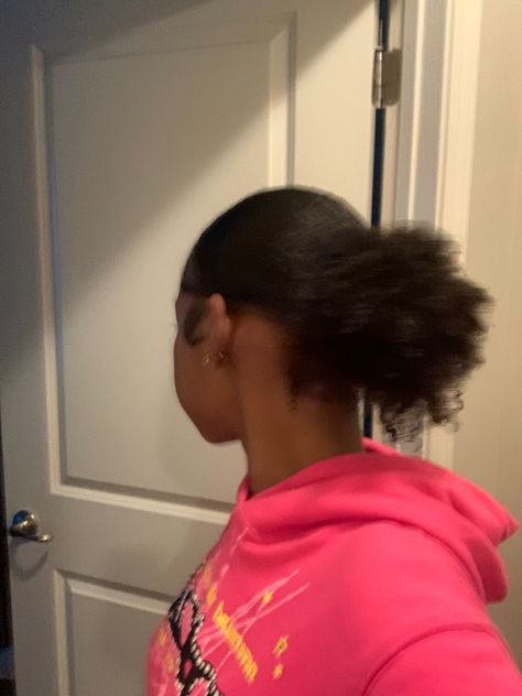 natural hair slick back bun ponytail black girl 4a natural hair 4b 4c pink 555 spder hoodie Natural Hair Slick Back Bun, Natural Hair Slick Back, Hair Slick, Black Hair Bun, 4a Natural Hair, Natural Hair Gel, Slick Ponytail, Slicked Back Ponytail, 4b Hair