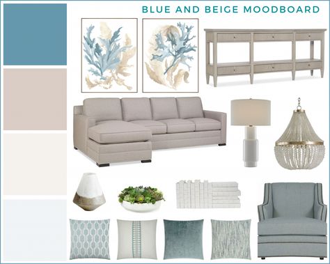 Blue Beige Living Room, Mood Living Room, Grey And Beige Living Room, Beige Moodboard, Beige Living Room, Glamorous Decor, Moodboard Inspiration, Mood Board Template, Light Steel Blue