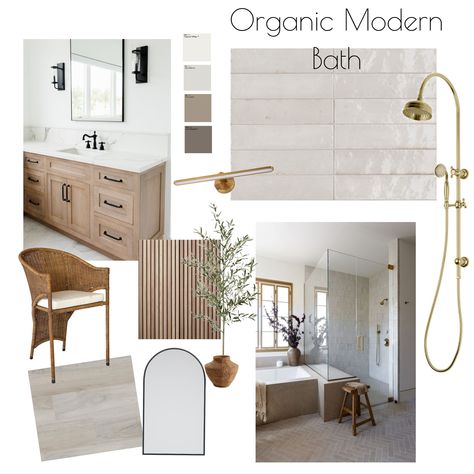 Organic Modern Bathroom Mood Board, Bath Interior Design, Modern Organic Bathroom, Frame Bathroom Mirror, Studio Mcgee Bathroom, Sea Elephant, Modern Organic Decor, Organic Bathroom, Organic Modern Bathroom