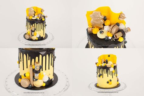 Black and Yellow birthday Cake with Hidden Money Black And Yellow Cake For Men, Black And Yellow Cake, Yellow Birthday Cake, Cake For Men, Yellow Birthday, Cakes For Men, Yellow Cake, Black And Yellow, Cake Creations