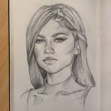 Zendaya Fanart, Celebrity Sketch, Celebrity Drawing, Celebrity Art Drawings, People Drawings, Art Plan, Portraiture Painting, Pen Art Drawings, Girl Drawing Sketches