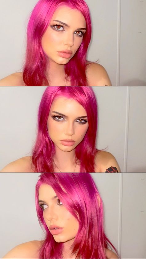 Hot Pink Hair Aesthetic, Pink Hair Aesthetic, Supermodel Hair, Hot Pink Hair, Hair Aesthetic, Pink Hair, Hair Ideas, Hot Pink, Hairstyles