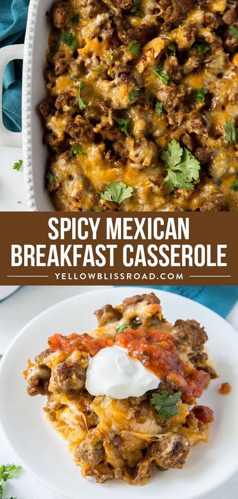 Breakfast Crowd, Mexican Breakfast Casserole, Cheese And Bread, Breakfast Casserole Bacon, Mexican Breakfast Recipes, Breakfast For A Crowd, Bread Breakfast, Mexican Breakfast, Bacon Breakfast