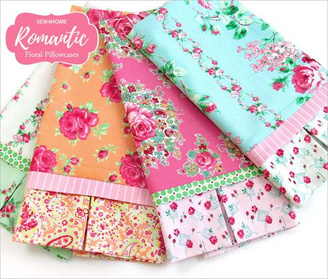 Sewing Pillow Cases, Floral Pillowcase, Pillowcase Pattern, Sewing Pillows, Sewing Projects For Beginners, Easy Sewing Projects, Patchwork Quilt, Sewing Gifts, Sewing Tips